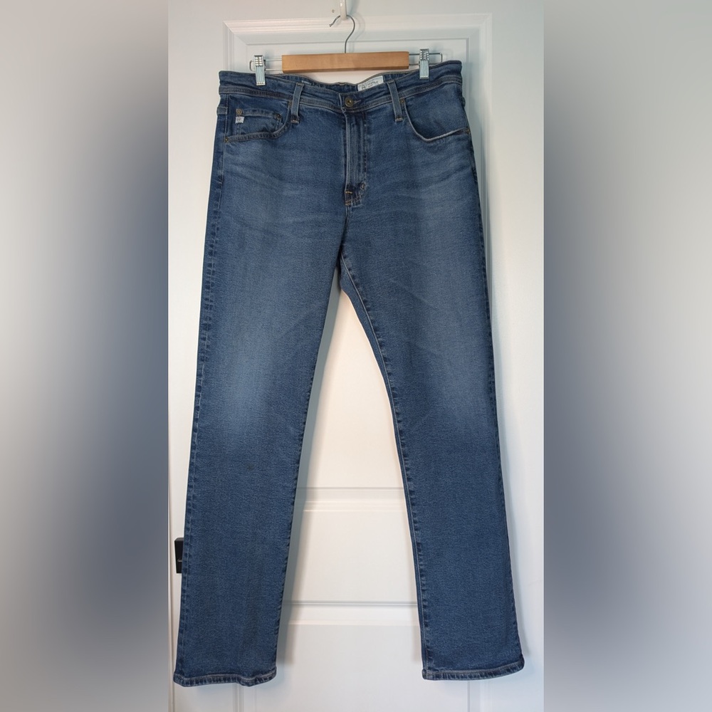 AG Adriano Goldschmied Men’s The Everett Slim Straight Blue Jeans Sz 35 X 32
